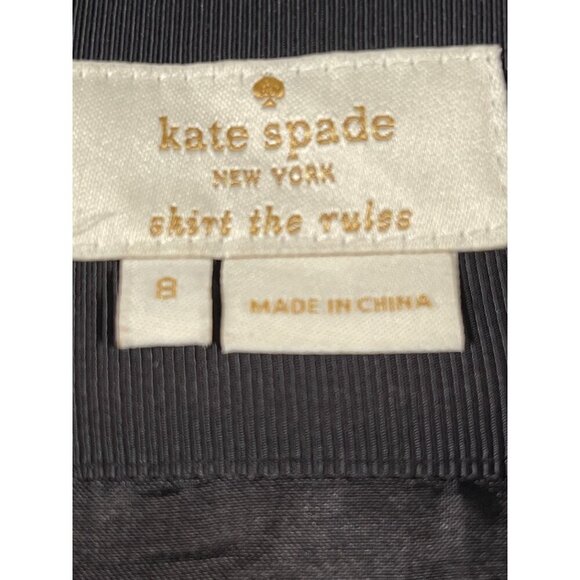 Kate Spade Tweed A-Line Skirt Black Gray Cream Size 8 - Picture 2 of 6